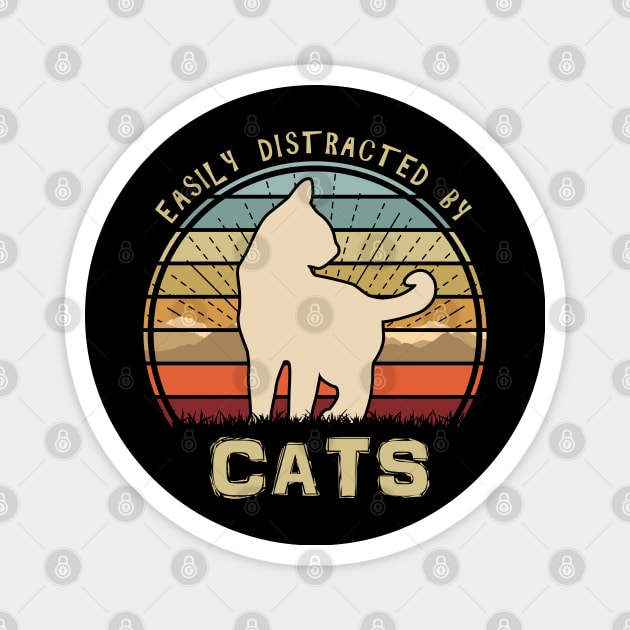 Easily Distracted By Cats Magnet by Nerd_art